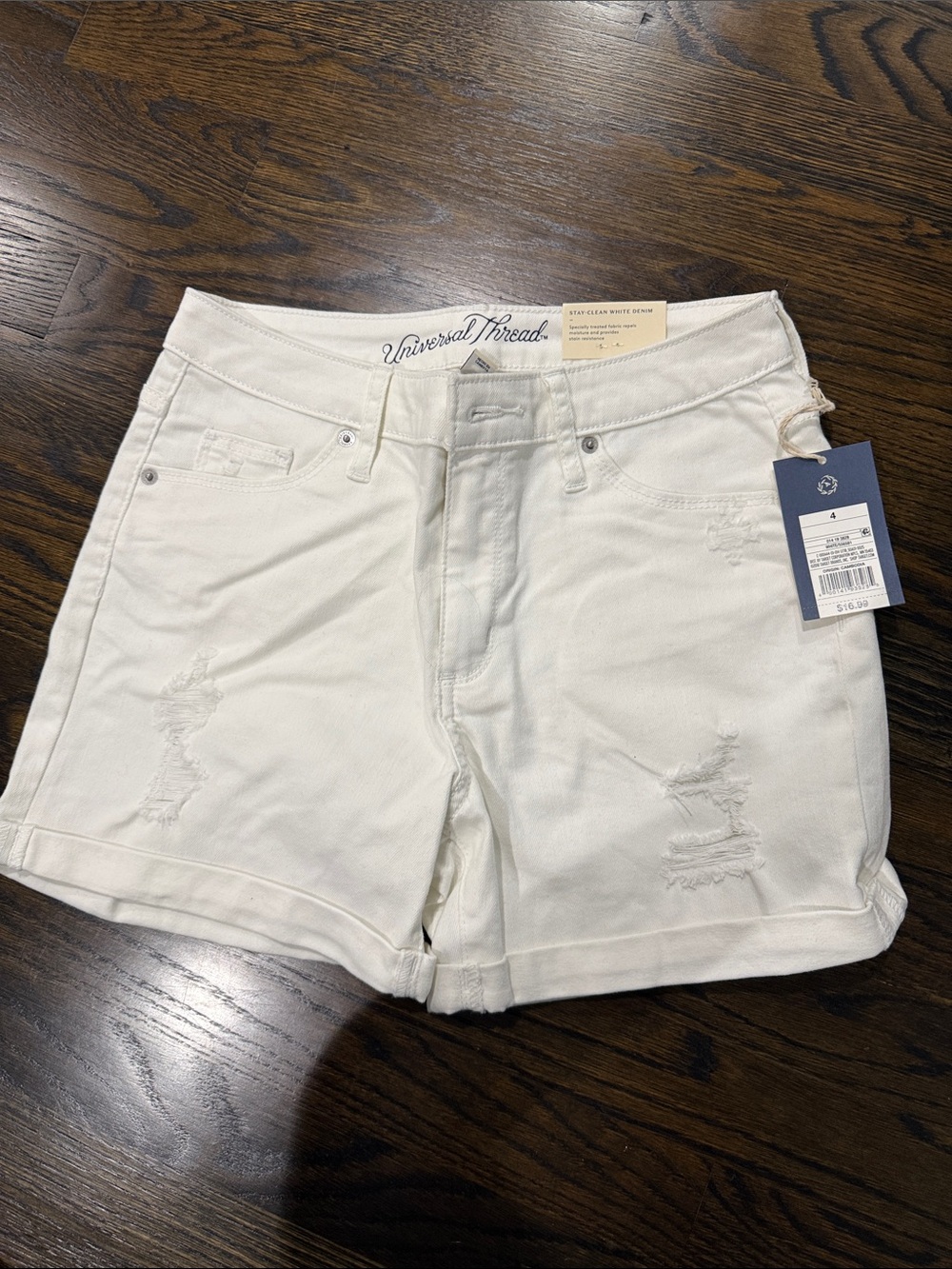 Universal Thread White Distressed Denim Jean Shorts